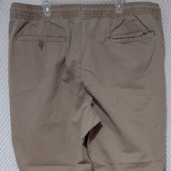 Old Navy Pants Men Size XL Color Tan Cuffed Legs Drawstring Waist Pockets - Picture 4 of 9